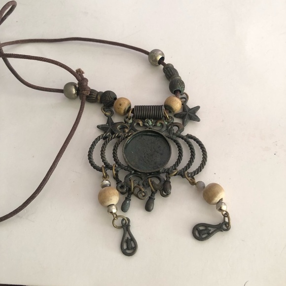 Vintage Bohemian Necklace with Coin Pendant - Picture 2 of 6